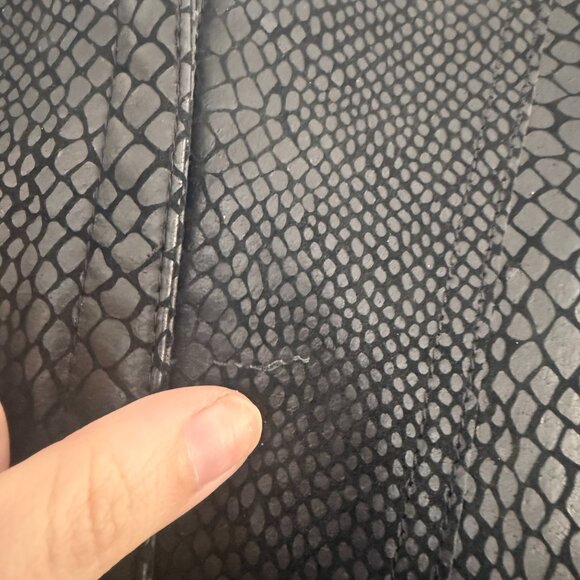 Alfani Petite Genuine Leather Jacket | Snakeskin Embossed | Satin Lined | Sz M - Picture 11 of 11
